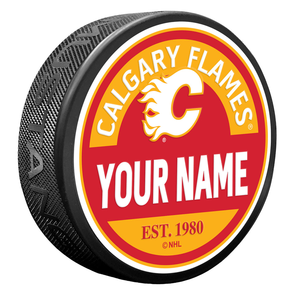 Calgary Flames Personalized Puck