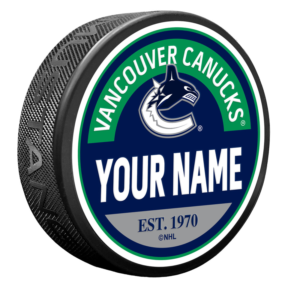 Vancouver Canucks Personalized Puck