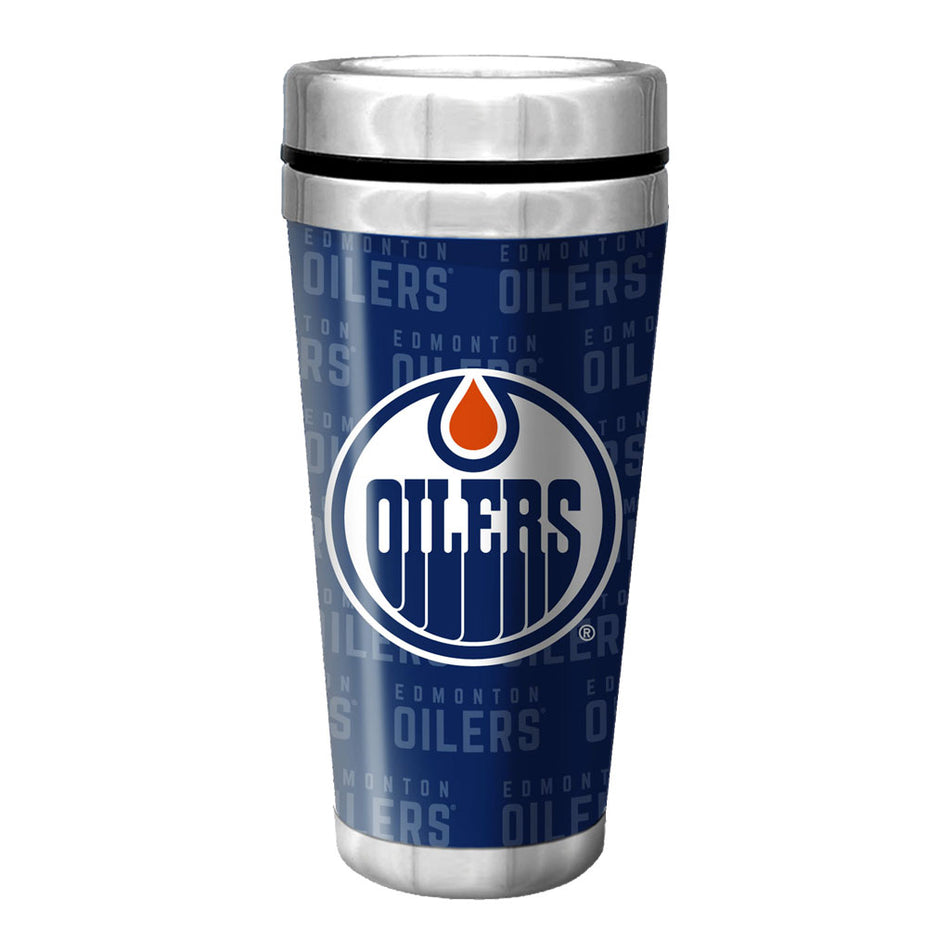 Edmonton Oilers Travel Mug | Full Wrap Wallpaper 16 oz