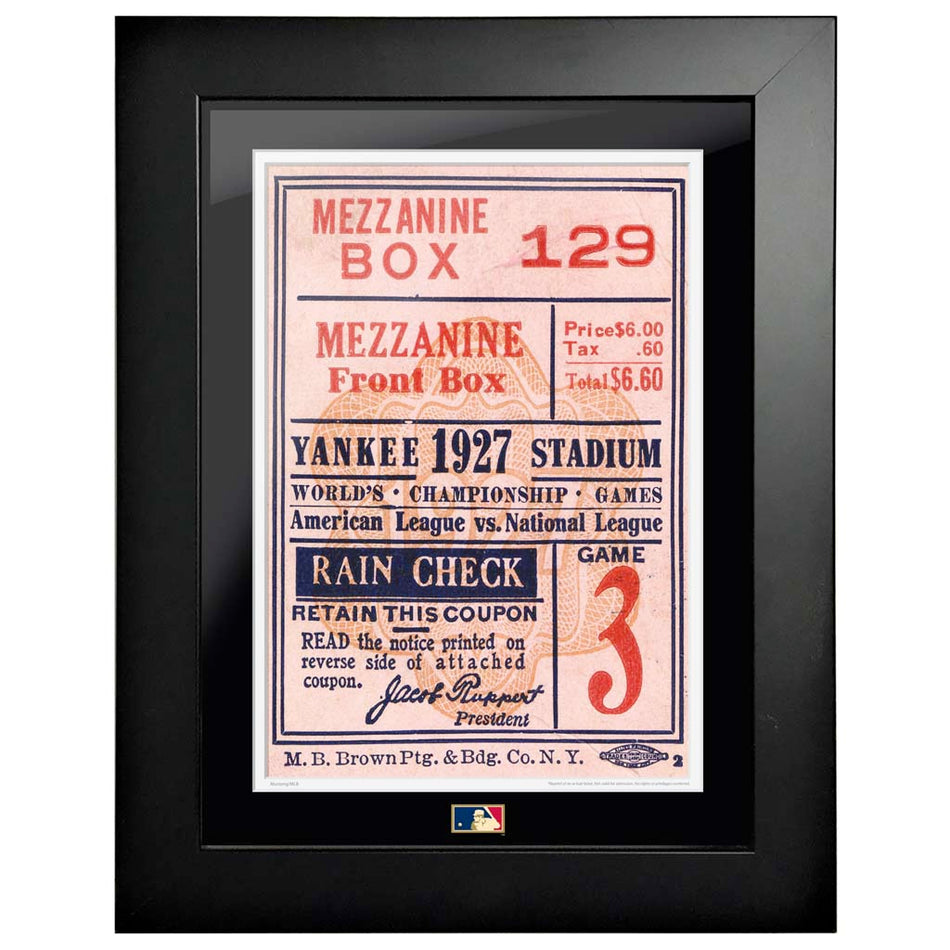 12"x16" World Series Ticket Framed New York Yankees 1927G3R