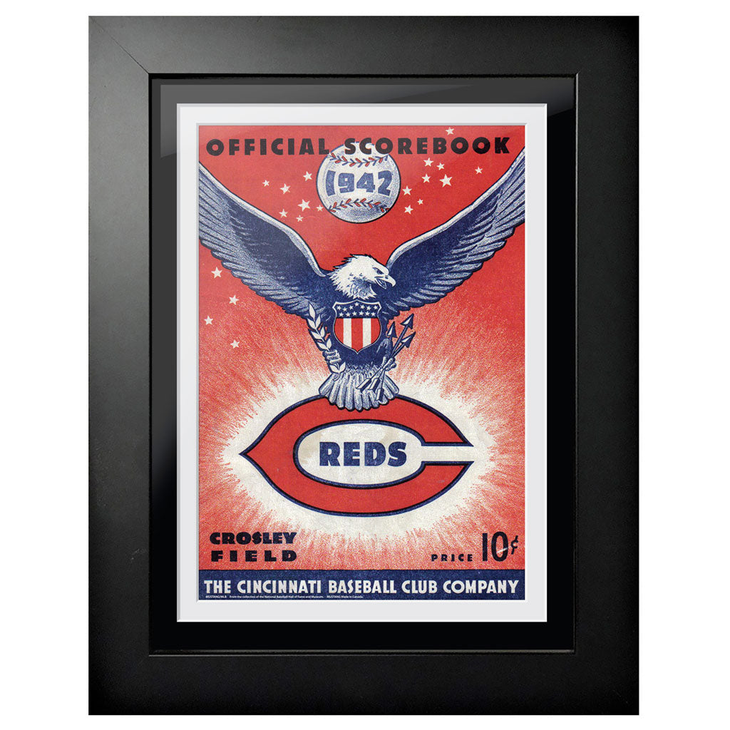 Cincinnati Reds 1958 Score Card 12x16 Framed Program Cover