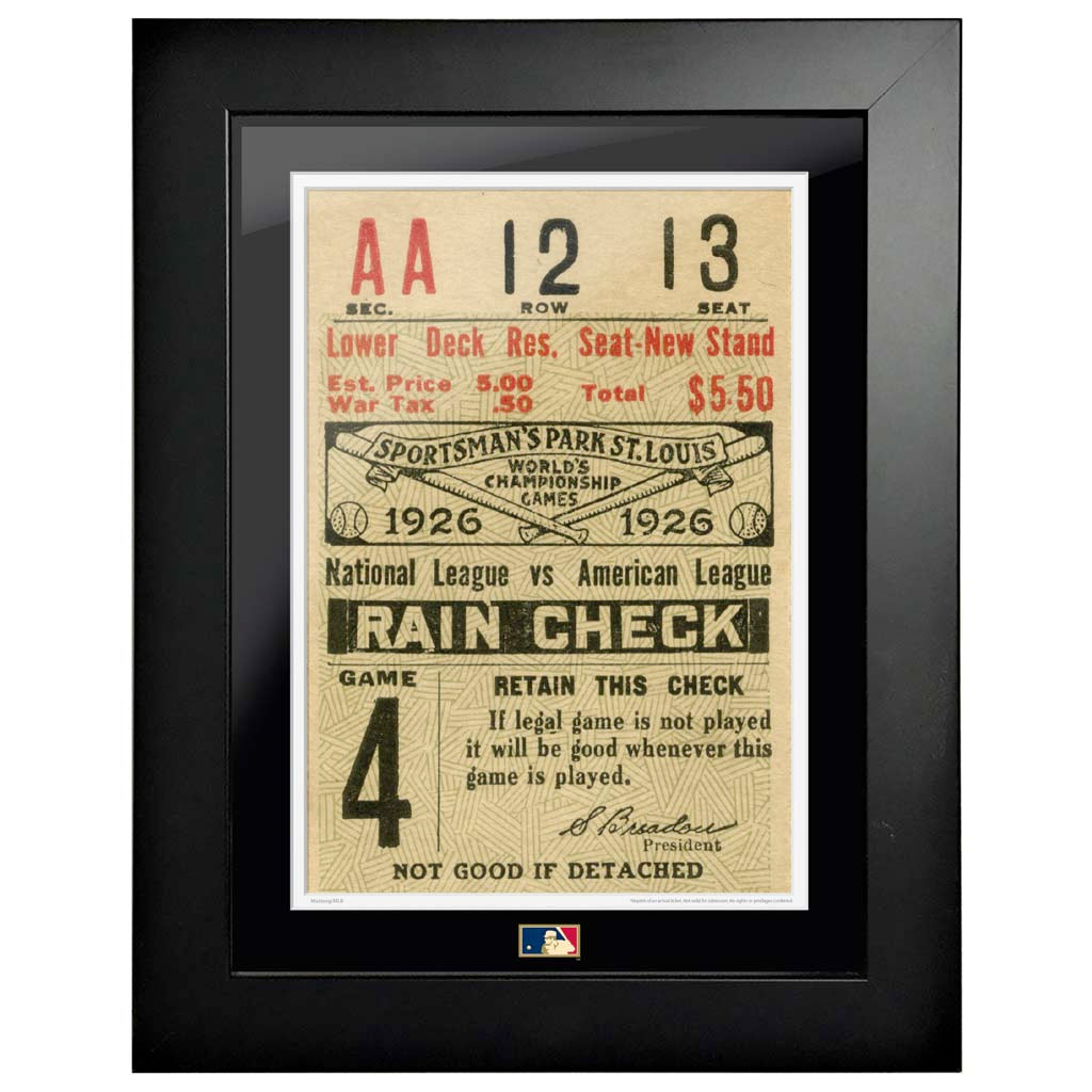 Framed 16x20 St Louis Cardinals World Series replica tickets & patches