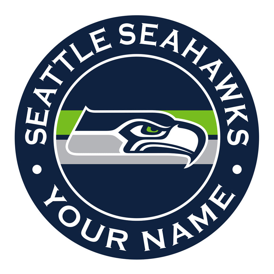 Seattle Seahawks 36x36 Personalized Team Logo Repositional Wall Decal