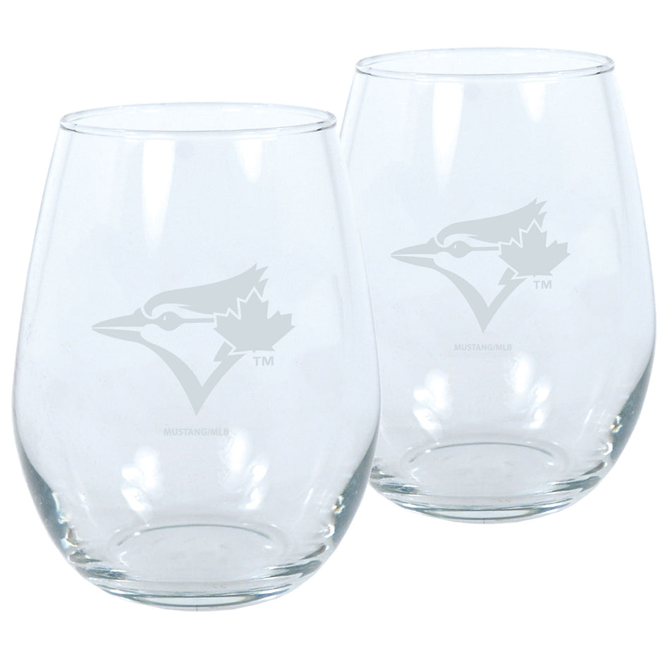 Toronto Blue Jays Stemless Wine Glass Set