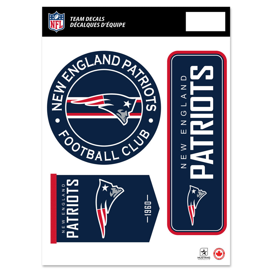 New England Patriots 8" x 11" Fan Decal Set - Sports Decor