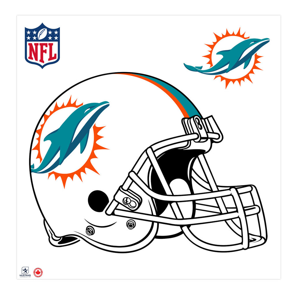 Miami Dolphins 36x36 Team Helmet Repositional Wall Decal