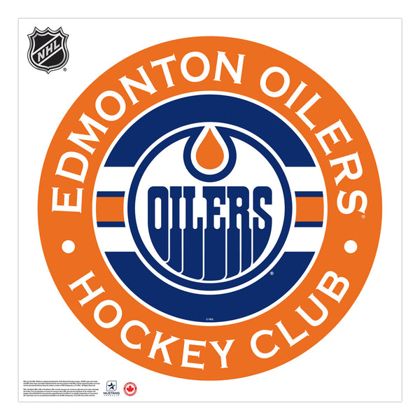 Edmonton Oilers 36x36 Team Stripe Logo Repositional Wall Decal Sports