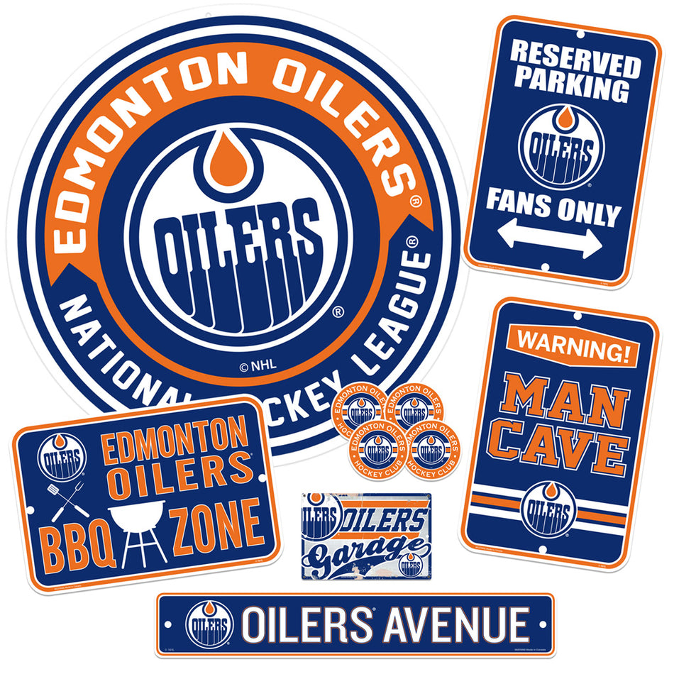 Edmonton Oilers Sign Set | Seven Piece Ultimate Fan Pack