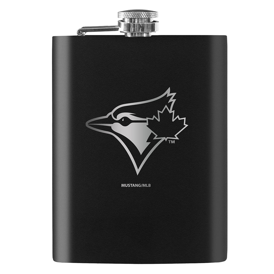 Toronto Blue Jays Flask | Black Laser-Etched 8oz