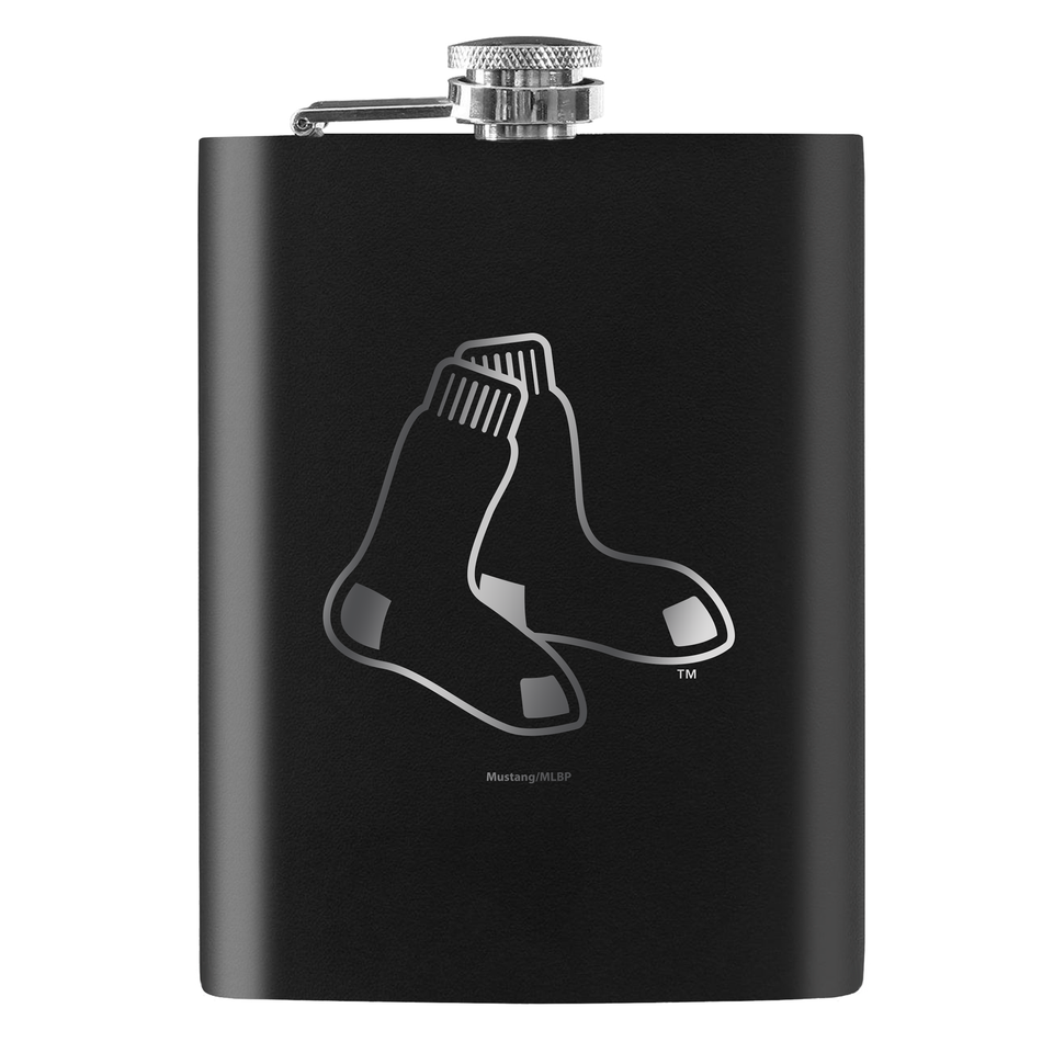 Boston Red Sox Flask | Black Laser-Etched 8oz