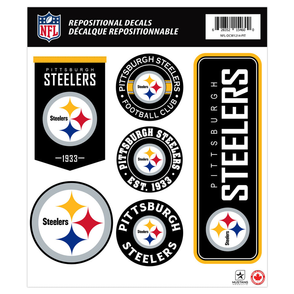 Pittsburgh Steelers 12x14 Repositional Team Decal Sheet