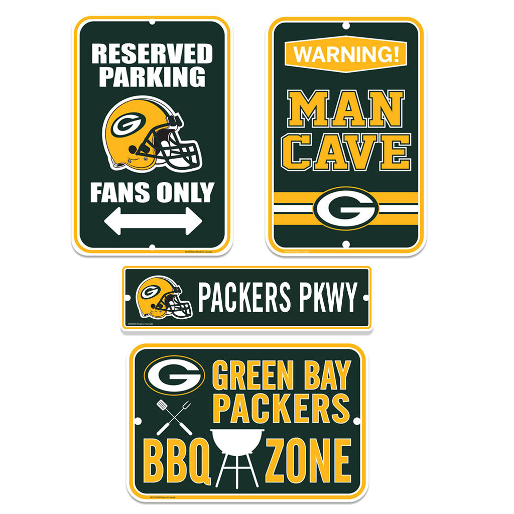 Green Bay Packers Four Pack Fan Sign Set - Sports Decor