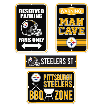Pittsburgh Steelers Four Pack Fan Sign Set - Sports Decor