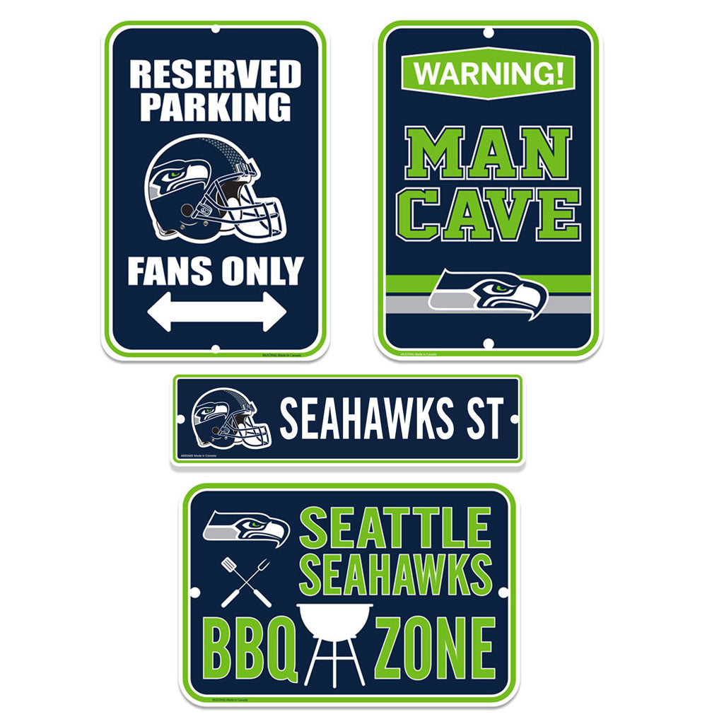 Seattle Seahawks Four Pack Fan Sign Set - Sports Decor