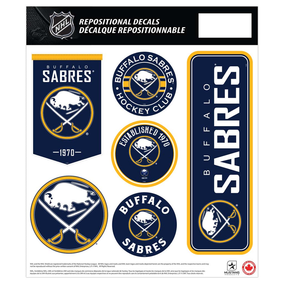 Buffalo Sabres 12x14 Repositional Team Decal Sheet
