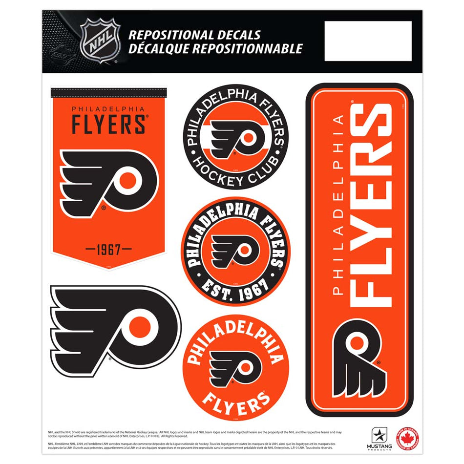 Philadelphia Flyers 12x14 Repositional Team Decal Sheet