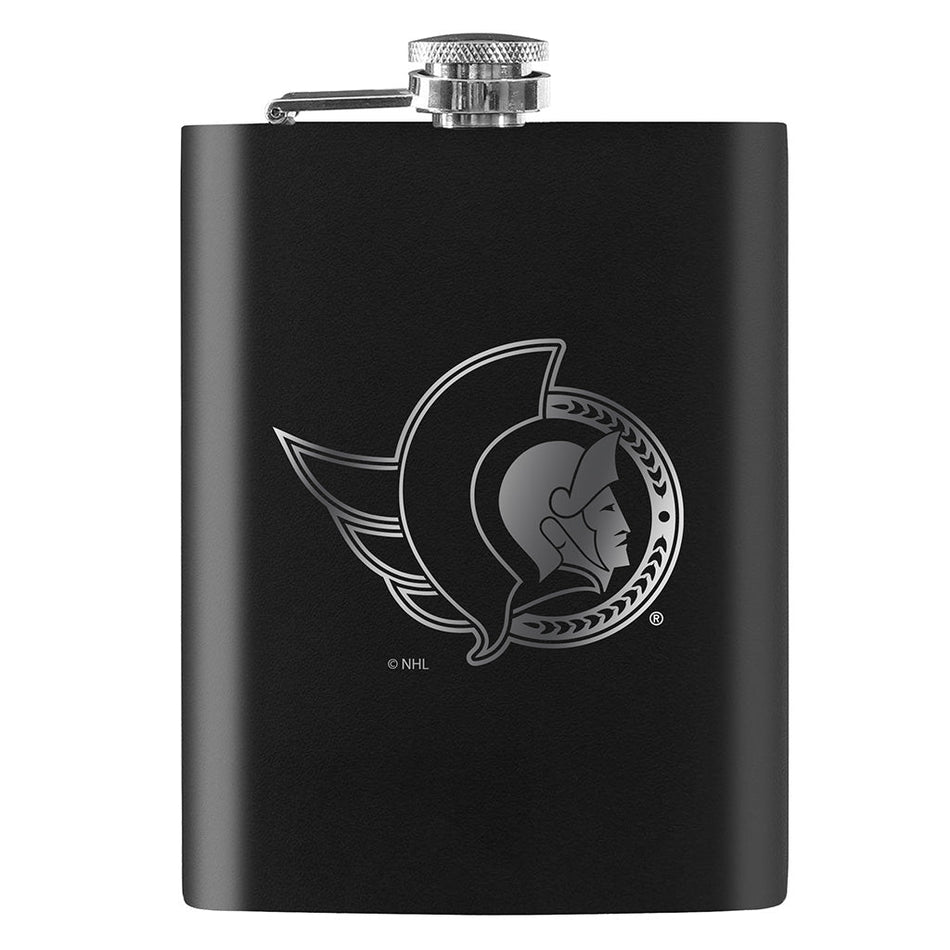 Ottawa Senators Flask | Black Laser-Engraved 8 Oz