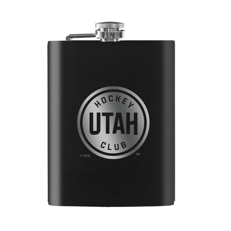 Utah Hockey Club Flask | Black Primary Logo Lasered 8 oz.