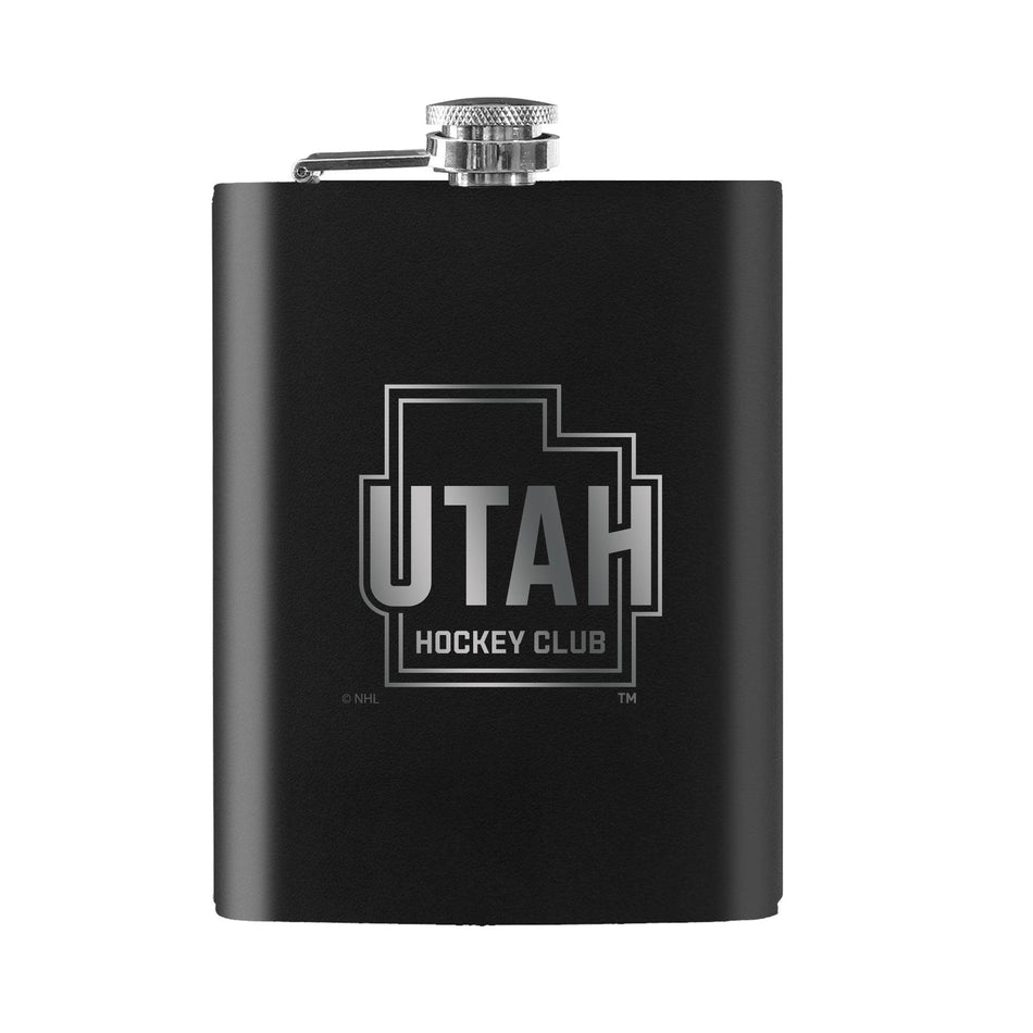 Utah Hockey Club Flask | Black Third Logo Lasered 8 oz.