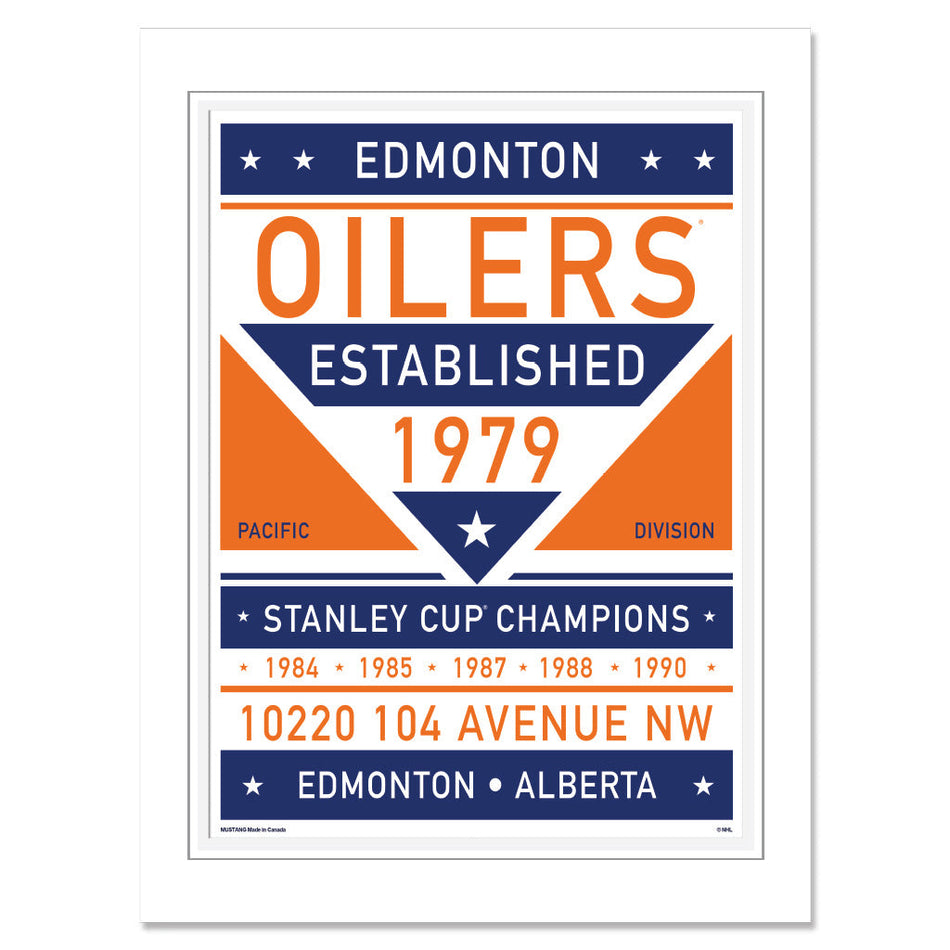 Edmonton Oilers Wall  Art | Dual Tone Print 12" x 16"
