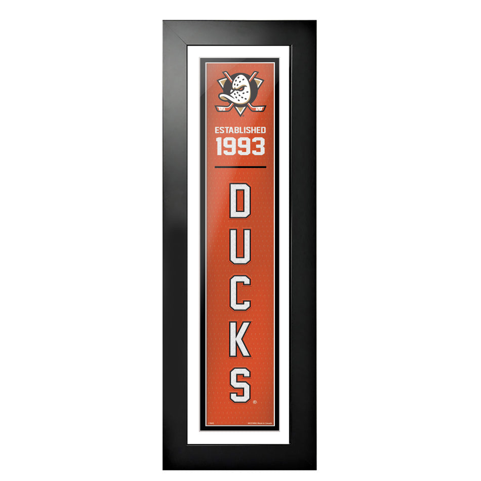 Anaheim Ducks 6x22 Established Framed Sign