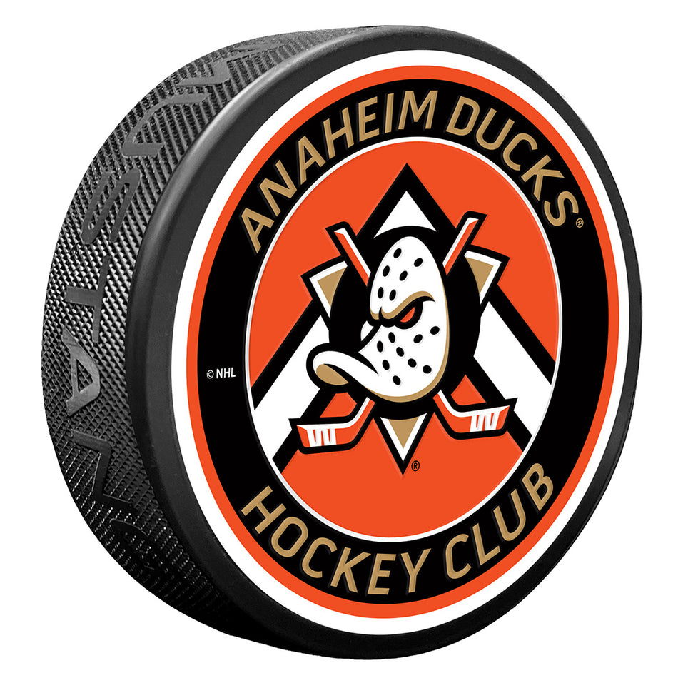 Anaheim Ducks Puck - Chevron Banner