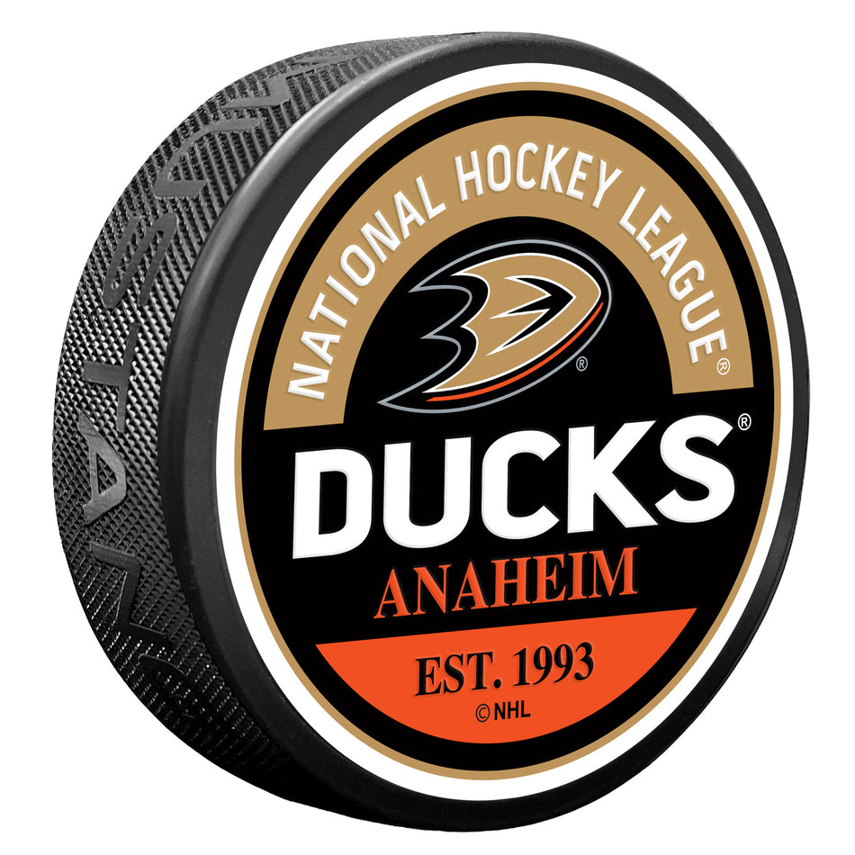 Anaheim Ducks Puck - Textured Block