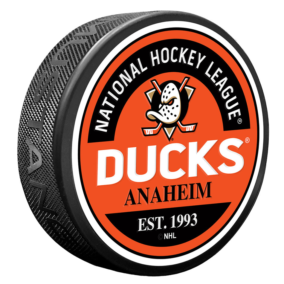 Anaheim Ducks Puck - Textured Block