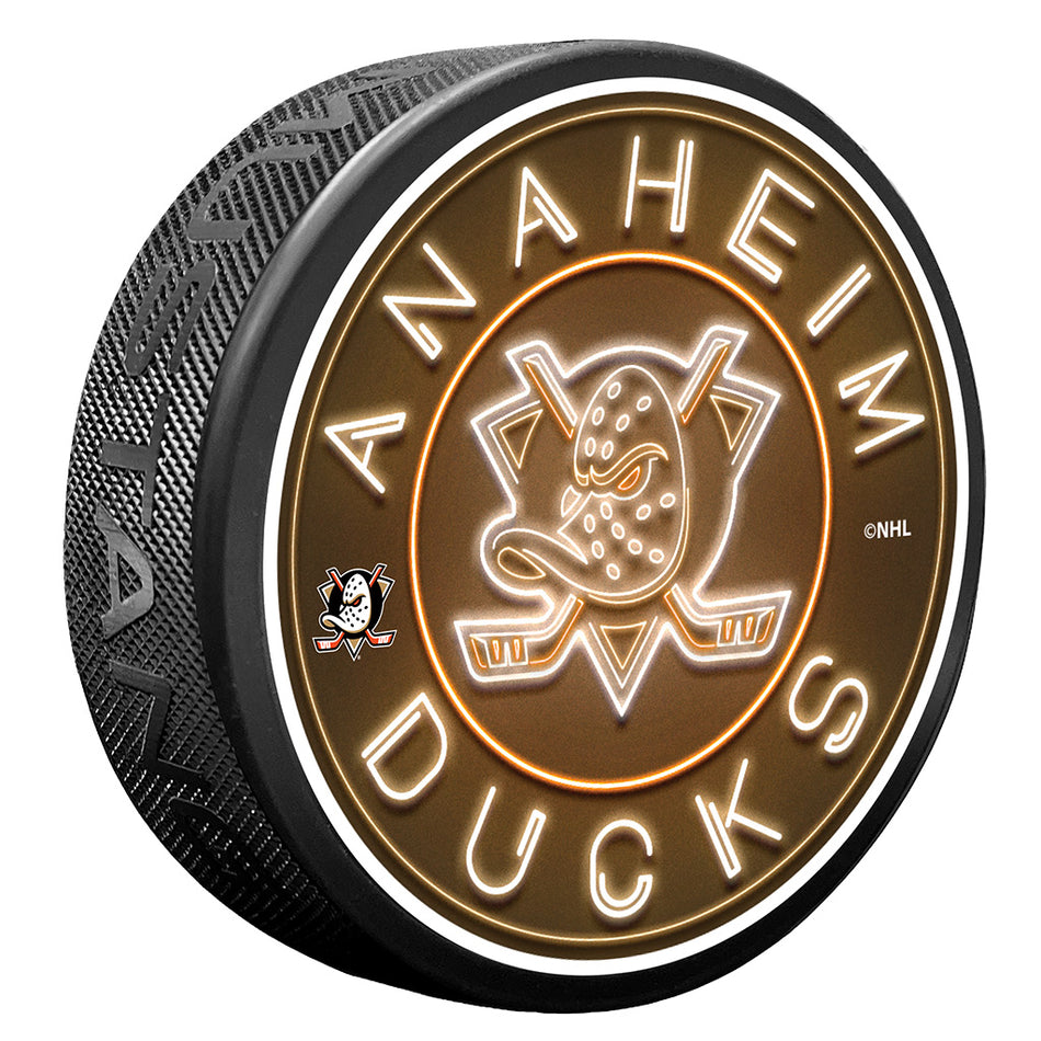 Anaheim Ducks Puck - Neon