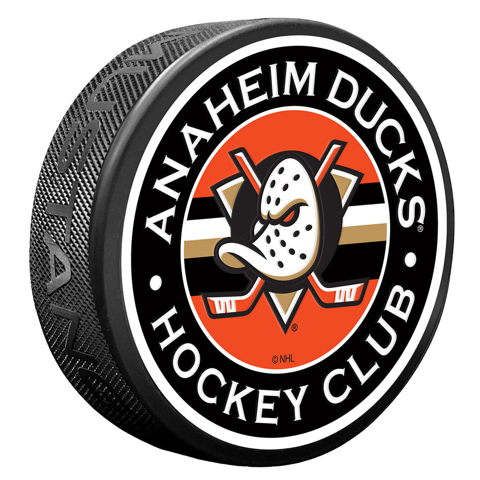 Anaheim Ducks Puck - Textured Stripe