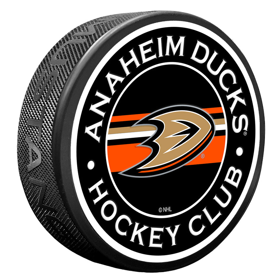 Anaheim Ducks Puck - Textured Stripe