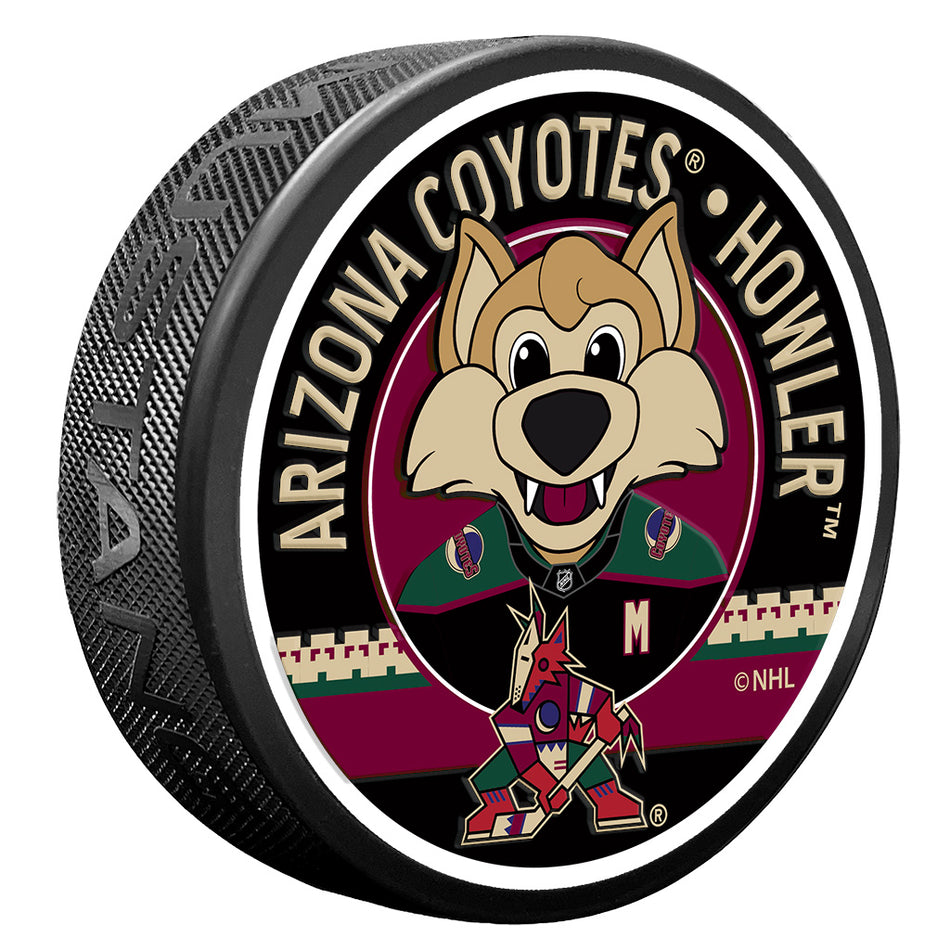 Arizona Coyotes Puck - Textured Howler Mascot