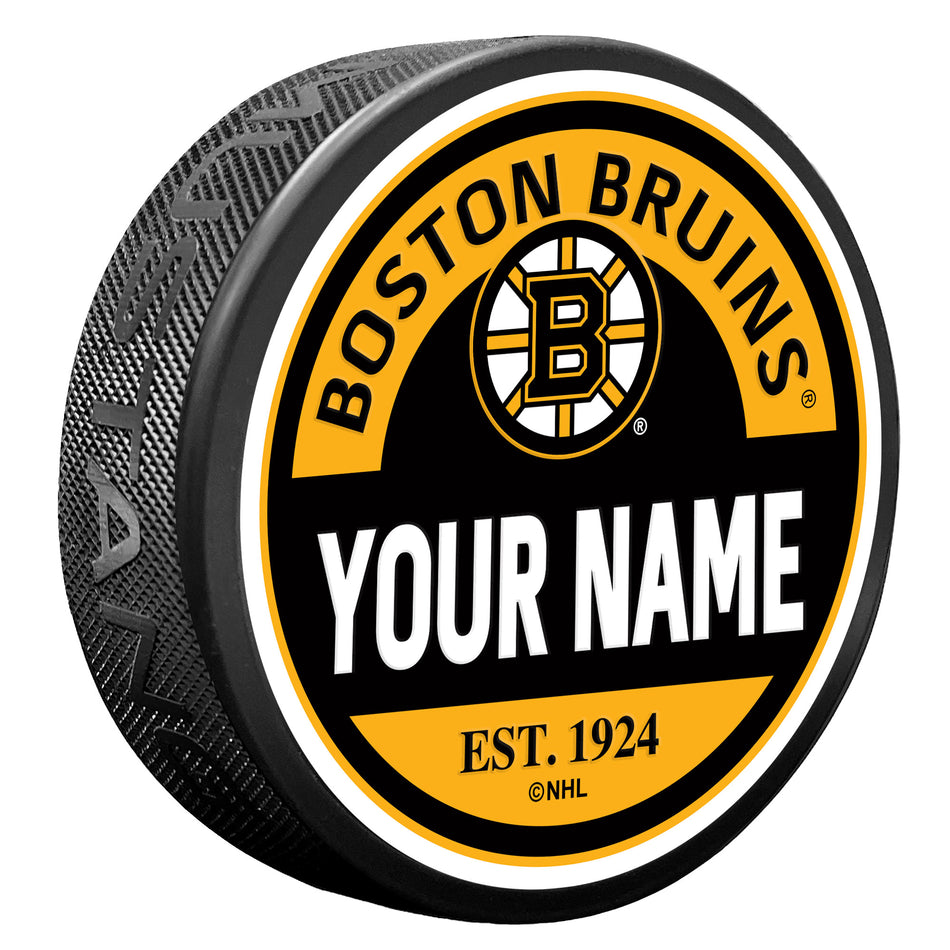Boston Bruins Personalized Puck