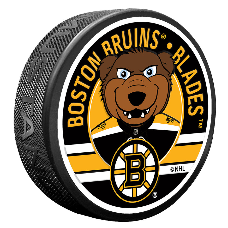 Boston Bruins Puck - Textured Blades Mascot