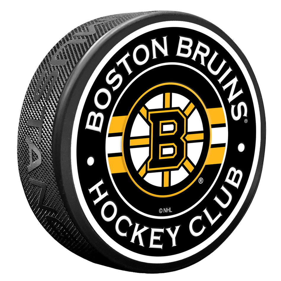 Boston Bruins Puck - Textured Stripe