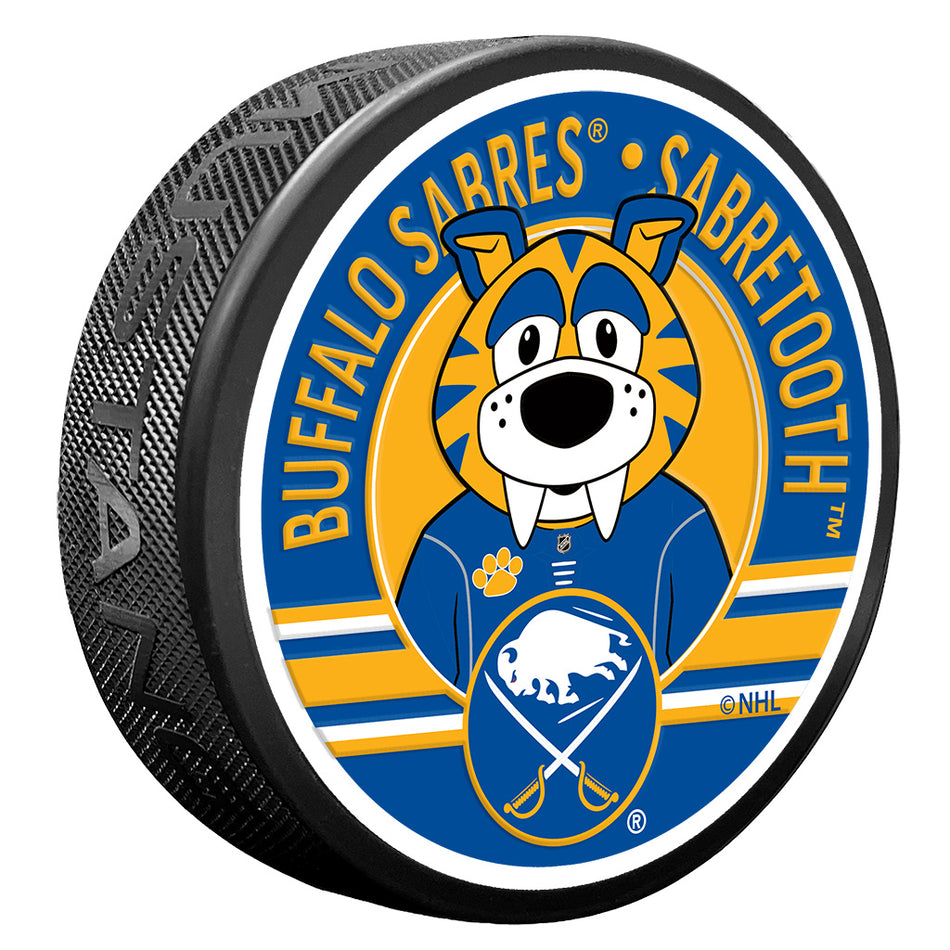 Buffalo Sabres Puck - Textured Sabretooth Mascot