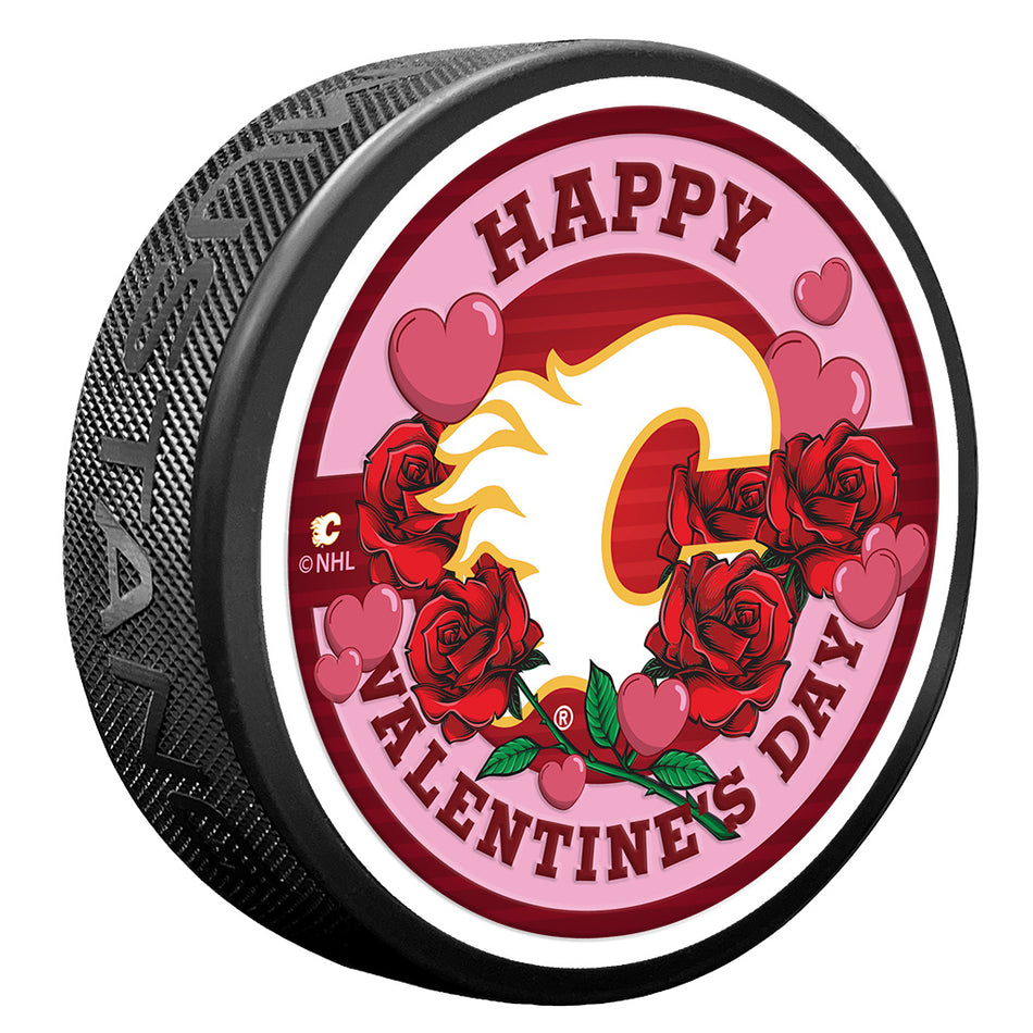 Valentine's Day Calgary Flames Puck