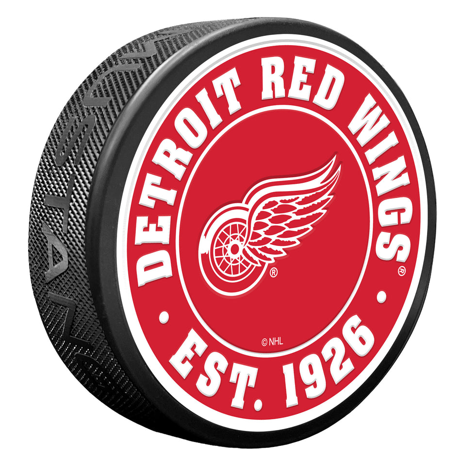 Detroit Red Wings Puck - Textured Established