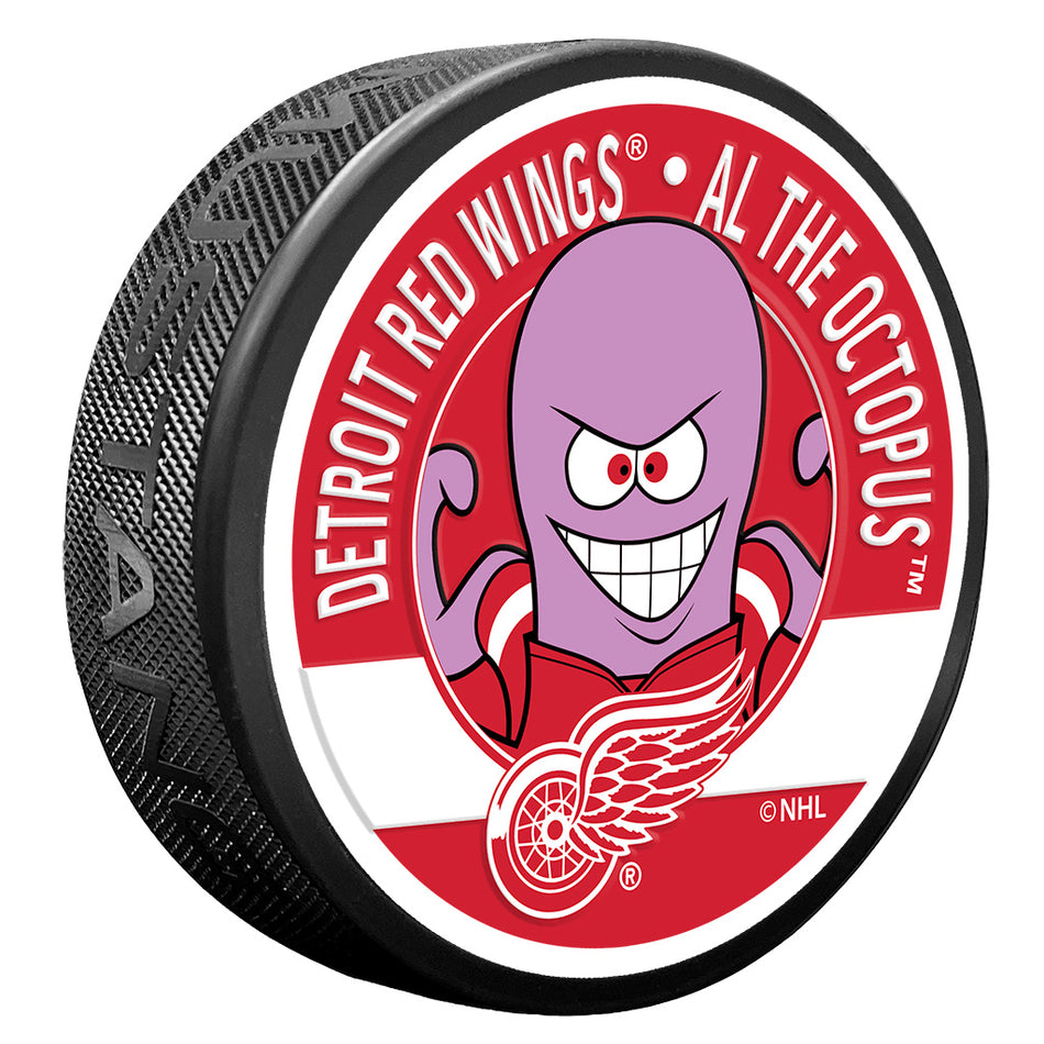 Detroit Red Wings Puck - Textured Al The Octopus Mascot