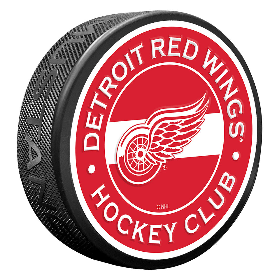 Detroit Red Wings Puck - Textured Stripe