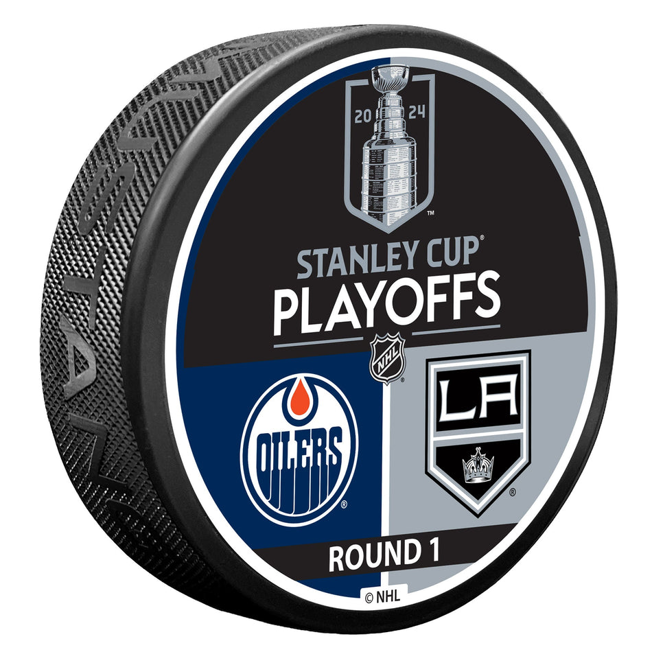 2024 NHL Stanley Cup Playoffs Puck | Edmonton Oilers  / LA Kings Match Up Round One