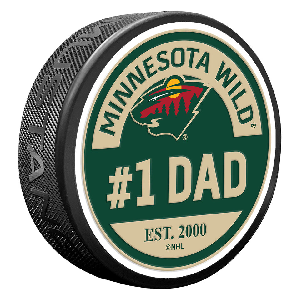 Minnesota Wild #1 Dad Textured Puck