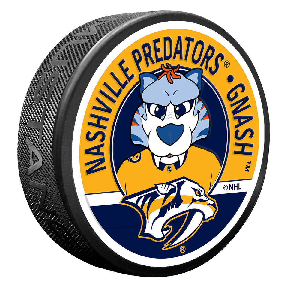 Nashville Predators Puck - Textured Gnash Mascot