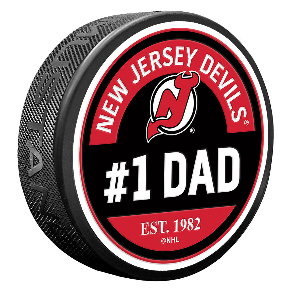 New Jersey Devils #1 Dad Textured Puck