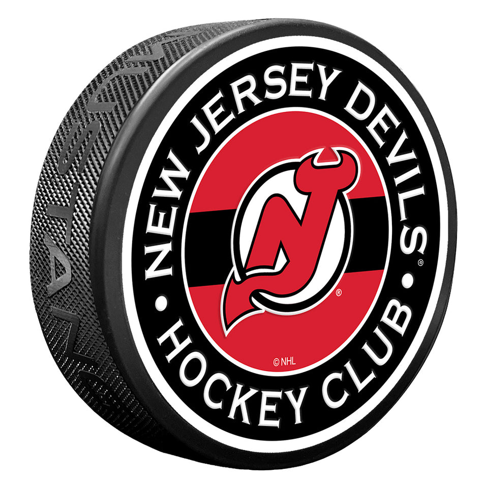 New Jersey Devils Puck - Textured Stripe