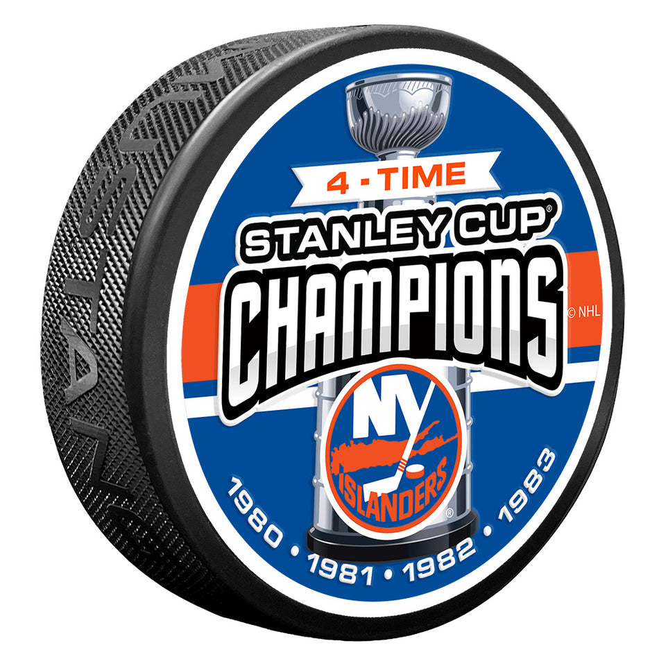 New York Islanders Puck -  4 TIME CHAMPS