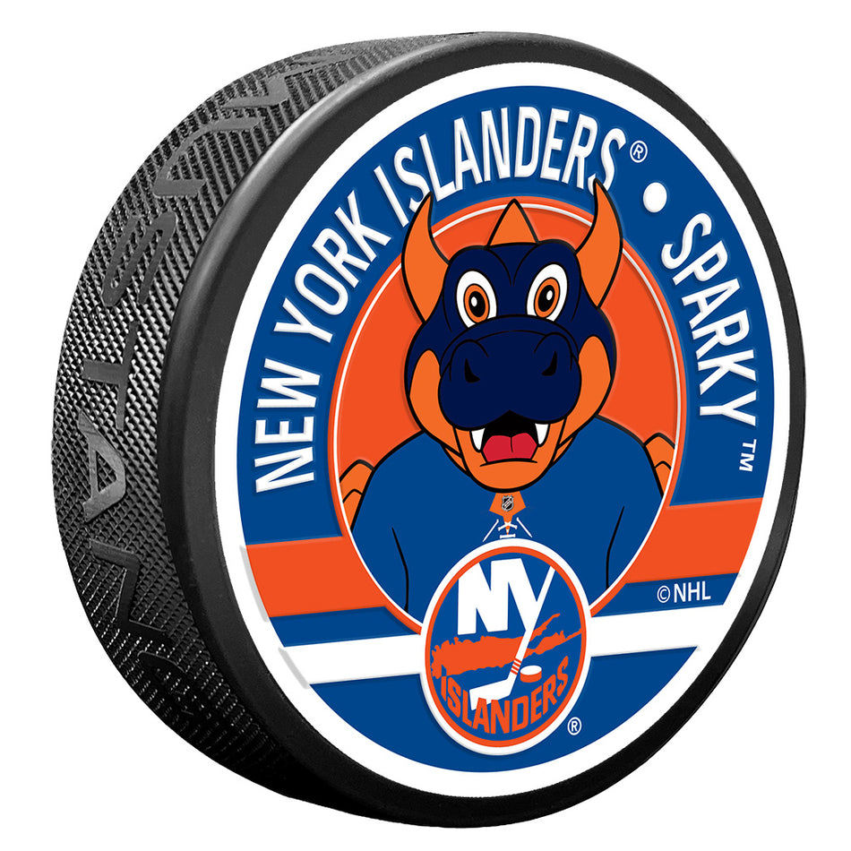 New York Islanders Puck - Textured Sparky Mascot