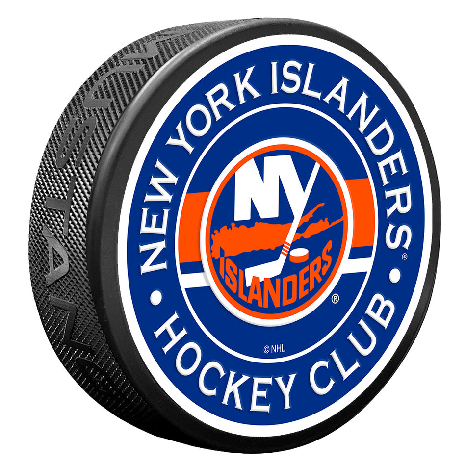 New York Islanders Puck - Textured Stripe
