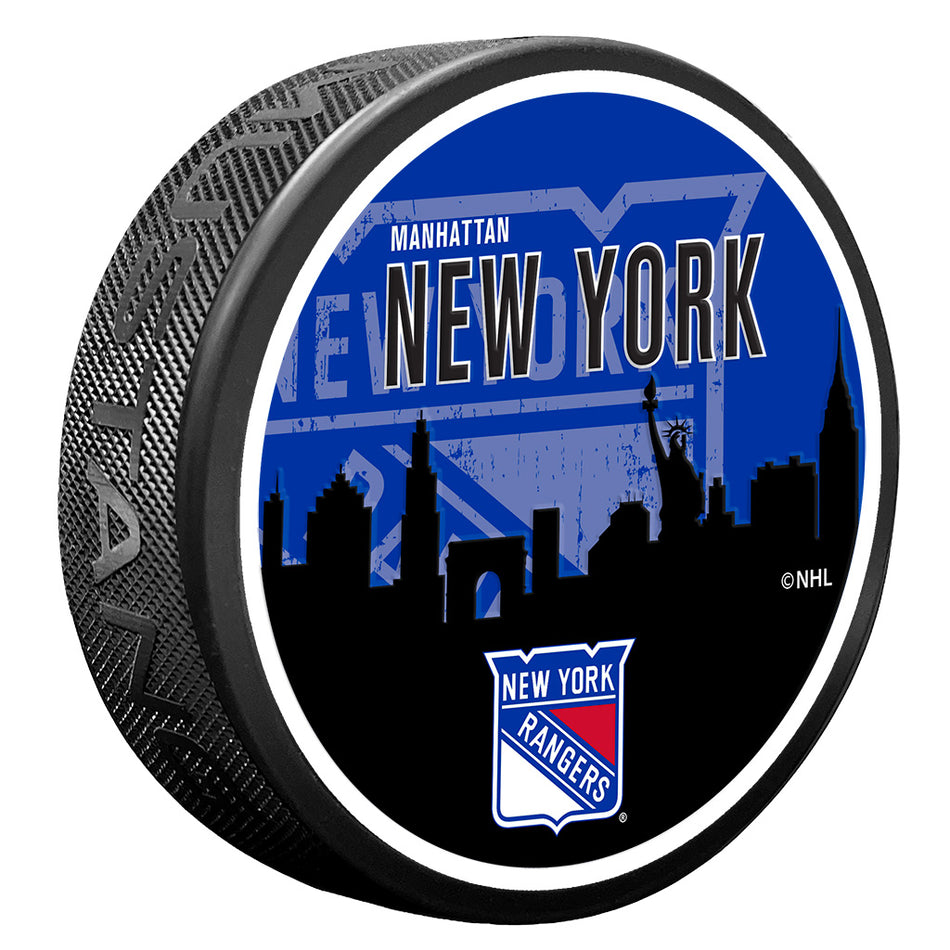 New York Rangers Skyline Puck