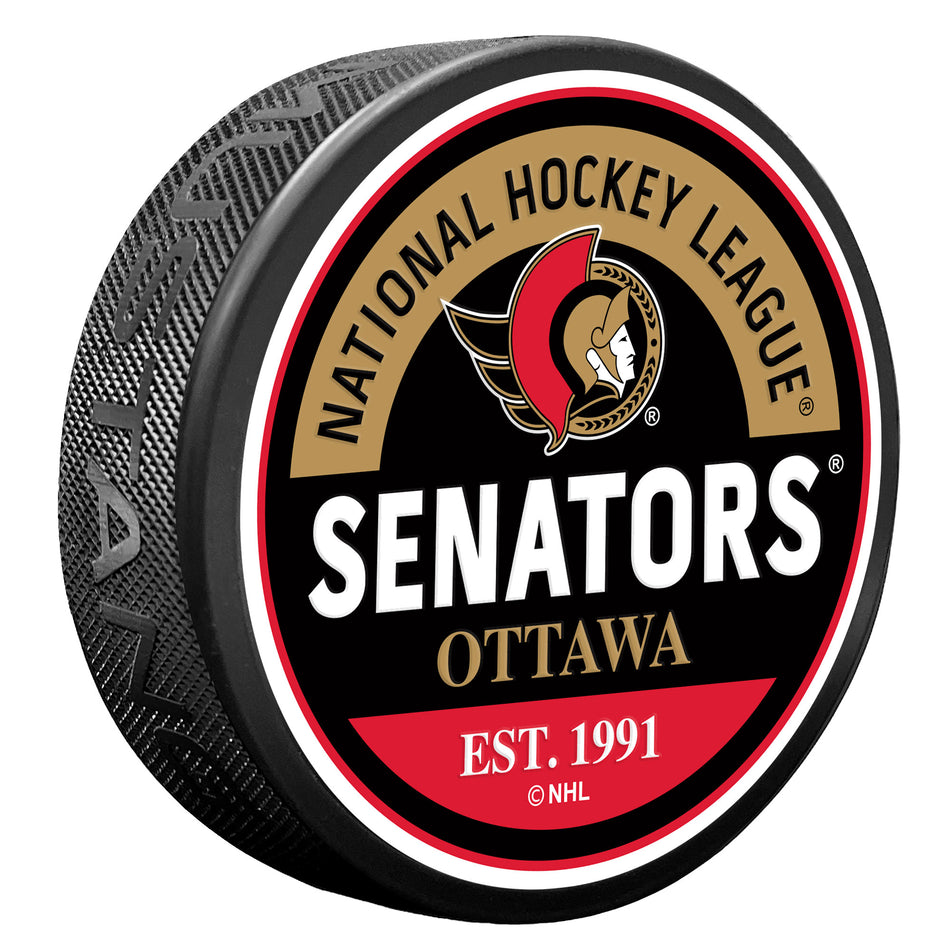 Ottawa Senators Puck - Textured Block